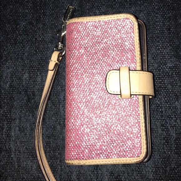 COACH BLEECKER PHONE WRISTLET IN METALLIC CANVAS - Picture 2 of 3